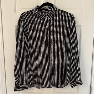 Marimekko Black and White Blouse. Medium.